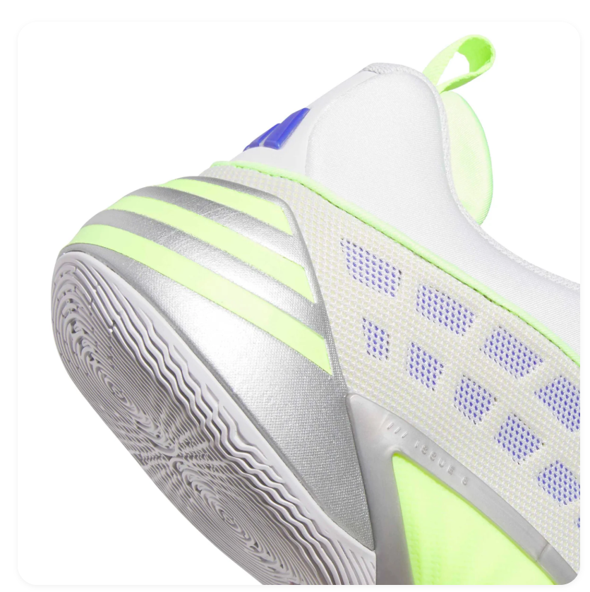 Adidas Light Grey Sneakers with Neon Lime and Purple Accents