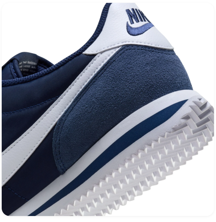 Nike Cortez Navy Blue Sneakers with White Swoosh