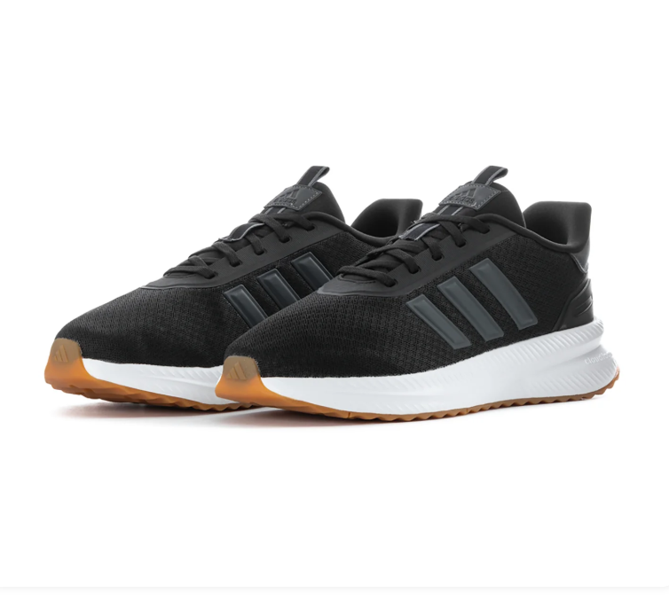 Adidas Black Mesh Sneakers with Dark Grey Stripes and Gum Outsole