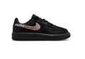 Nike Air Force 1 Black Low-Top Sneakers with Leopard Print Swoosh