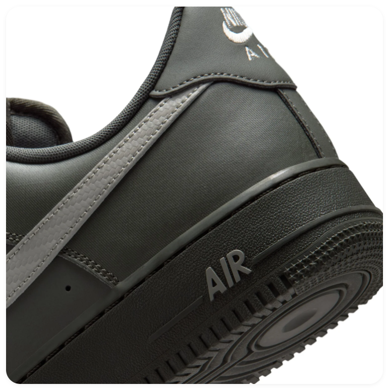 Nike Air Force 1 Dark Olive Low-Top Sneakers with Grey Swoosh
