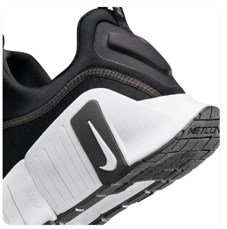 Nike Free Metcon Black and White Sneakers with Sculpted Sole