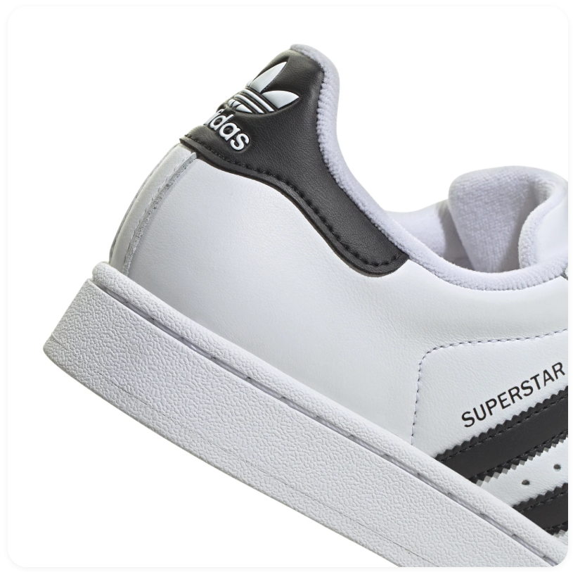 Adidas Superstar White Sneakers with Black Stripes and Shell Toe