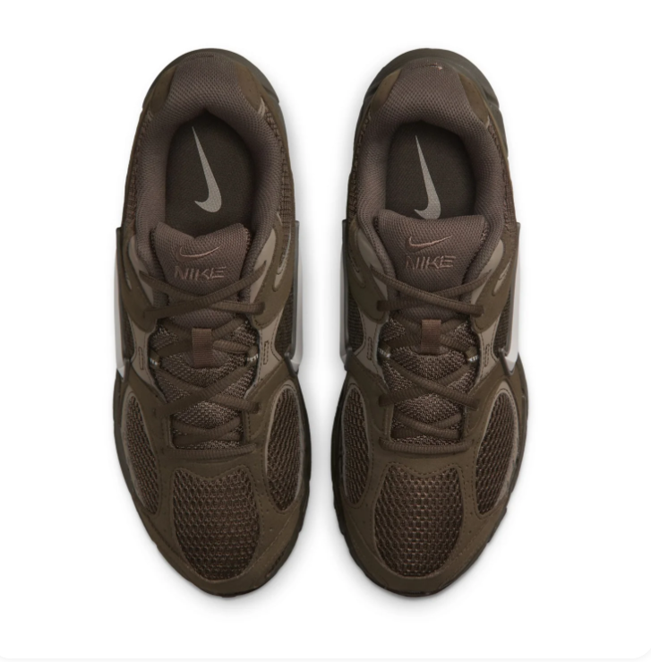 Nike Dark Olive Mesh Sneakers with Silver Swoosh and Sculpted Sole