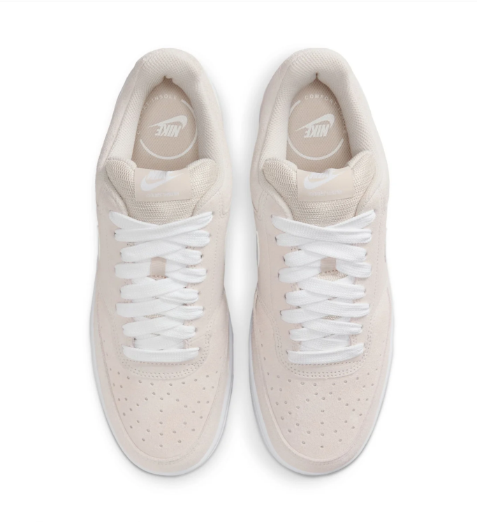 Nike Cream Low-Top Sneakers with White Swoosh and Gum Sole