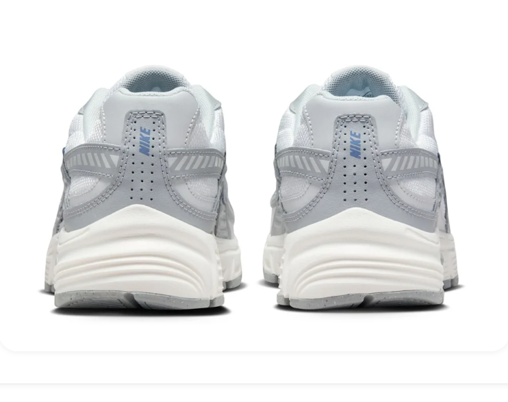 Nike White and Silver Grey Sneakers with Blue Swoosh