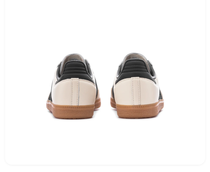Adidas Samba Cream Sneakers with Black Stripes and Gum Sole