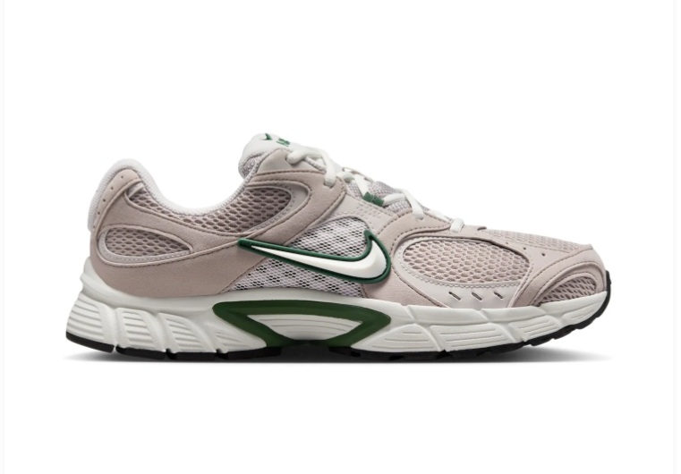 Nike Light Taupe Mesh Sneakers with Dark Green Accents