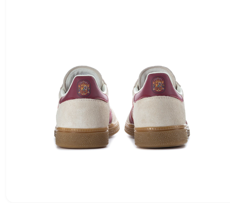 Adidas Handball Spezial Cream Sneakers with Burgundy Stripes and Gum Sole