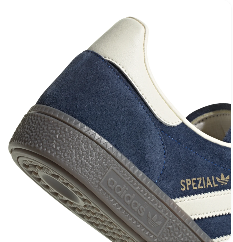 Adidas Handball Spezial Navy Sneakers with Cream Stripes and Dark Sole