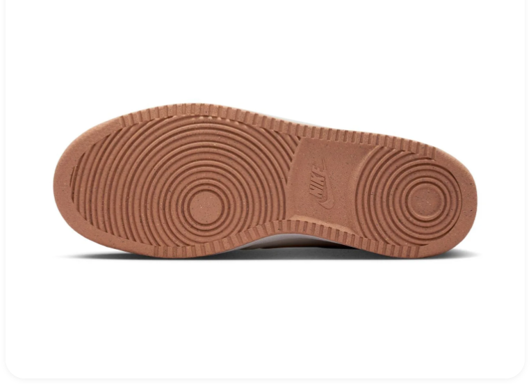 Nike Court Vision Low Cream Sneakers with Dusty Rose Swoosh