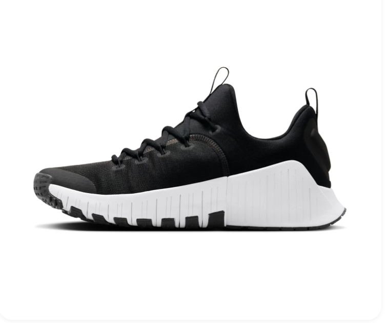 Nike Free Metcon Black and White Sneakers with Sculpted Sole