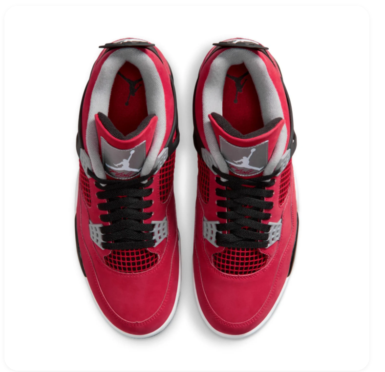Air Jordan 4 Red Sneakers with Black and Grey Accents