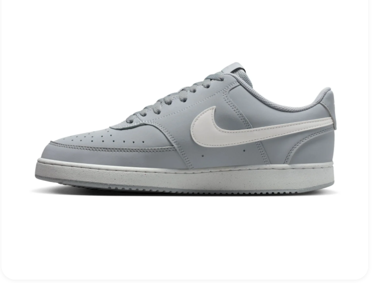 Nike Court Vision Low Light Grey Sneakers with White Swoosh