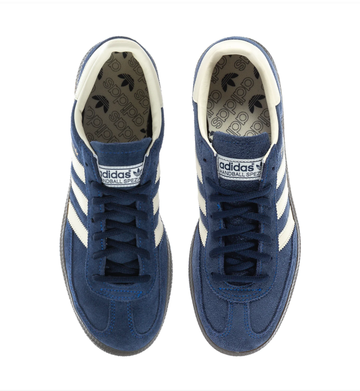 Adidas Handball Spezial Navy Sneakers with Cream Stripes and Dark Sole
