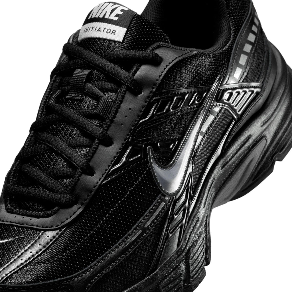Nike Initiator Black Sneakers with Metallic Silver Accents