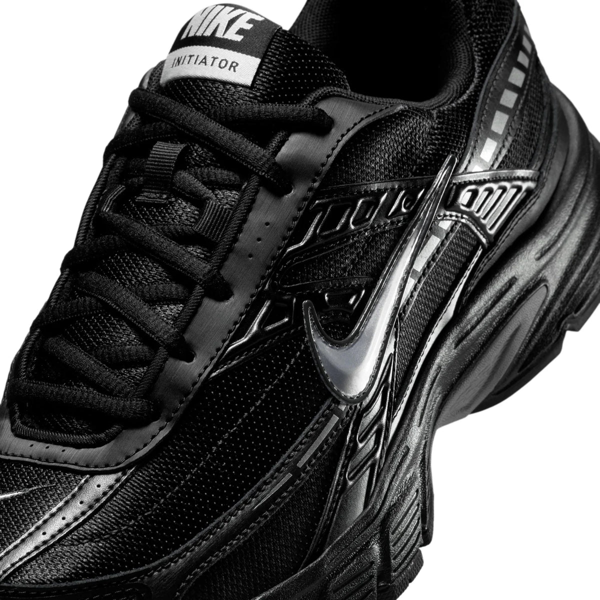 Nike Initiator Black Sneakers with Metallic Silver Accents