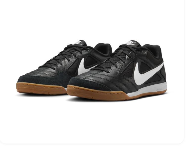 Nike Black Low-Top Sneakers with White Swoosh and Gum Outsole