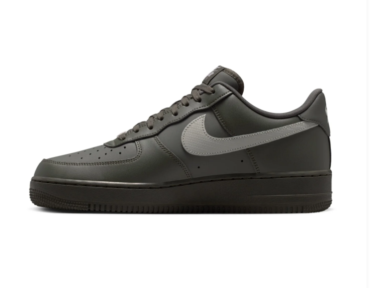 Nike Air Force 1 Dark Olive Low-Top Sneakers with Grey Swoosh