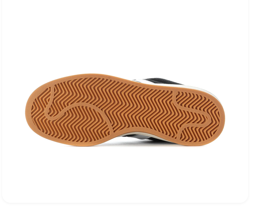 Adidas Campus Black Sneakers with White Stripes and Cream Midsole