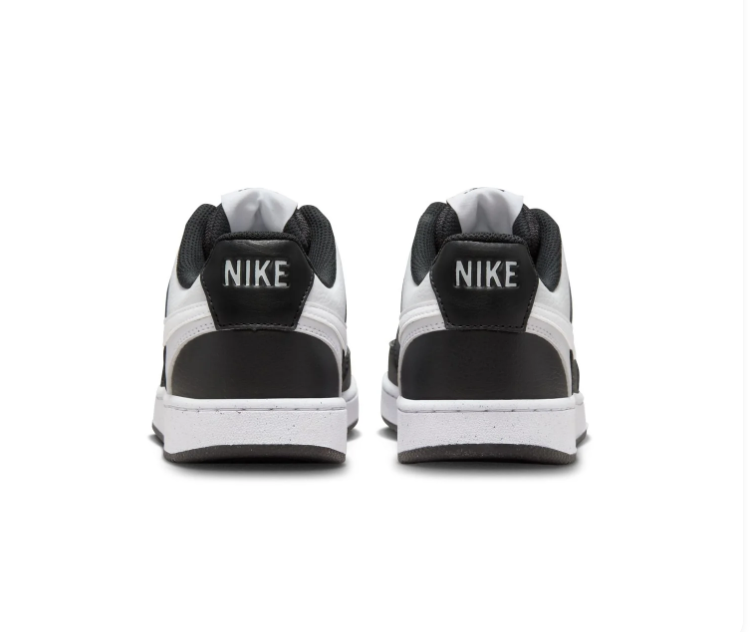 Nike Court Vision Low Black and White Sneakers with White Swoosh