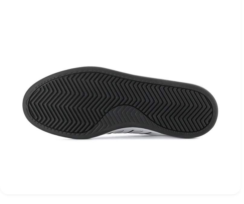 Adidas White Low-Top Sneakers with Black-Outlined Stripes and Black Laces