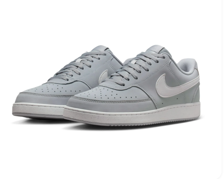 Nike Court Vision Low Light Grey Sneakers with White Swoosh