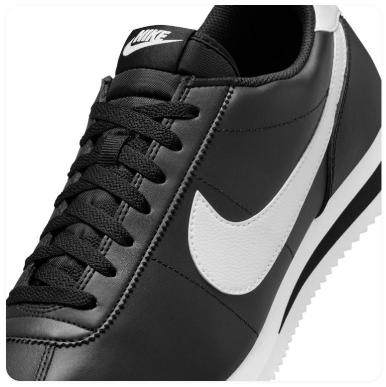 Nike Cortez Black Sneakers with White Swoosh