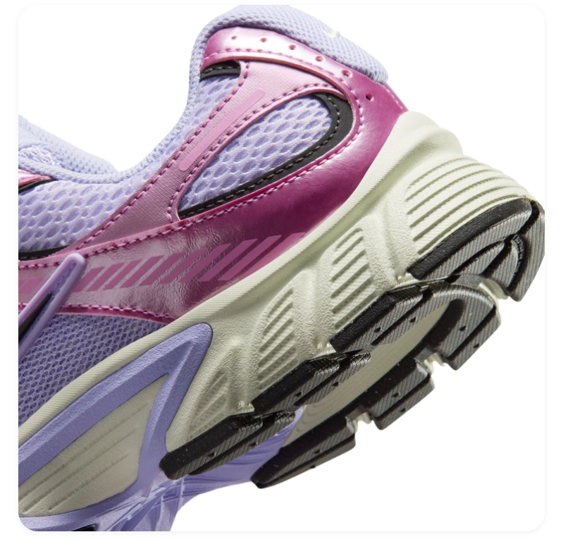 Nike Lilac Mesh Sneakers with Metallic Pink Overlays and Cream Sole