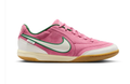 Nike Tiempo Pink Low-Top Sneakers with Green Accents and Gum Sole