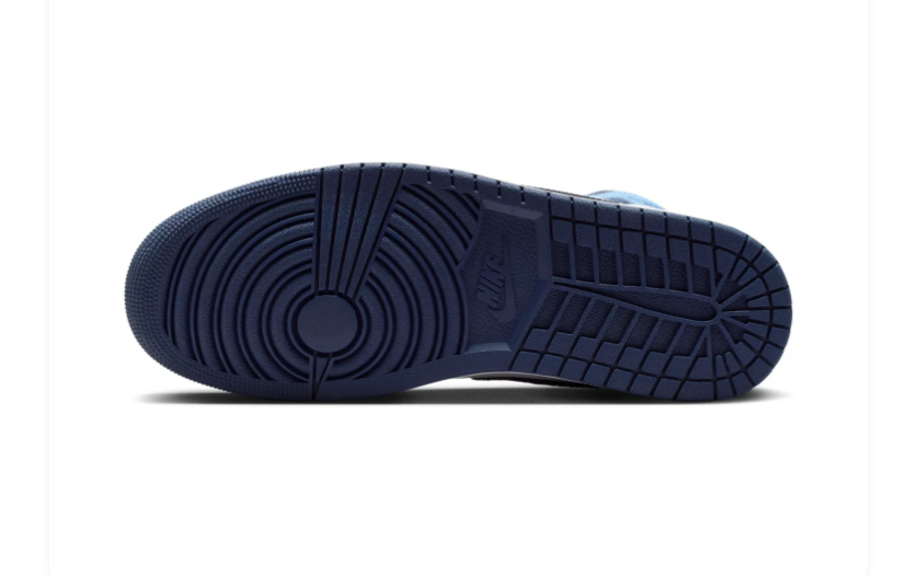 Air Jordan 1 Mid Blue, White and Navy Sneakers