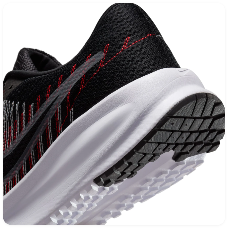 Nike Downshifter 11 Black Sneakers with Red and Silver Accents