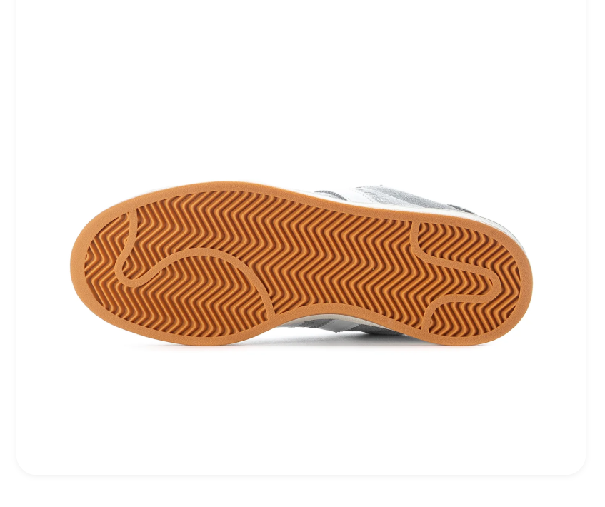 Adidas Campus Grey Sneakers with White Stripes and Gum Outsole