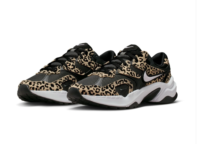 Nike Black Leopard Print Sneakers with White Chunky Sole