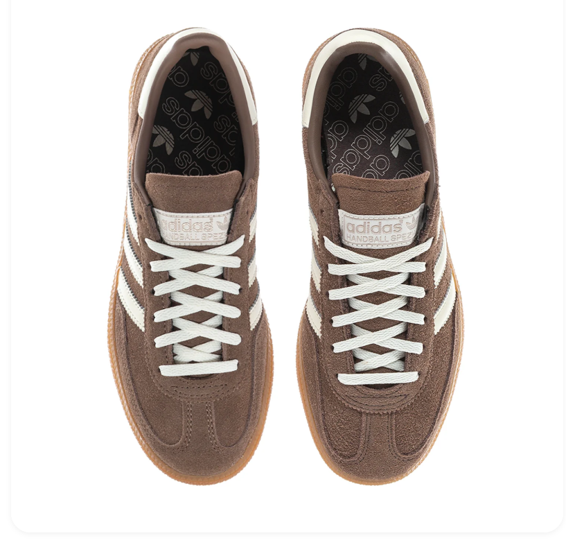 Adidas Handball Spezial Brown Sneakers with Cream Stripes and Gum Sole