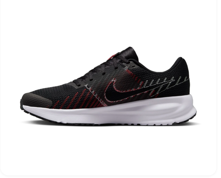 Nike Downshifter 11 Black Sneakers with Red and Silver Accents