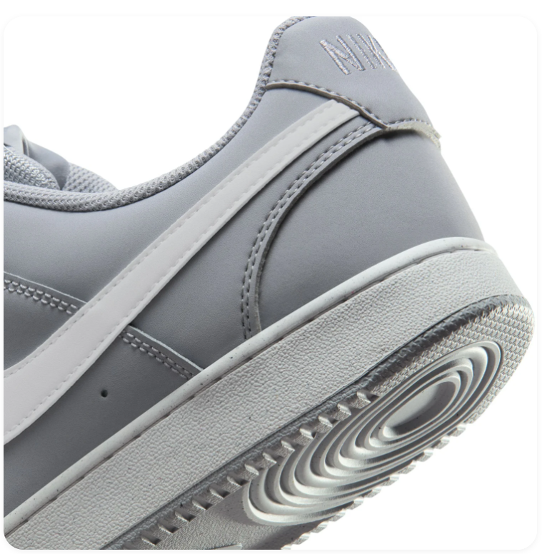 Nike Court Vision Low Light Grey Sneakers with White Swoosh