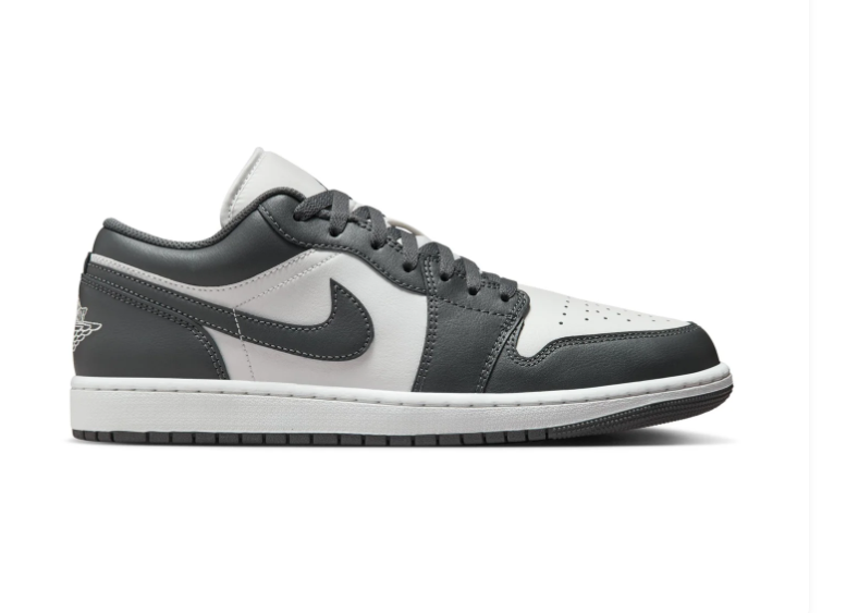 Air Jordan 1 Low Charcoal Grey and White Sneakers