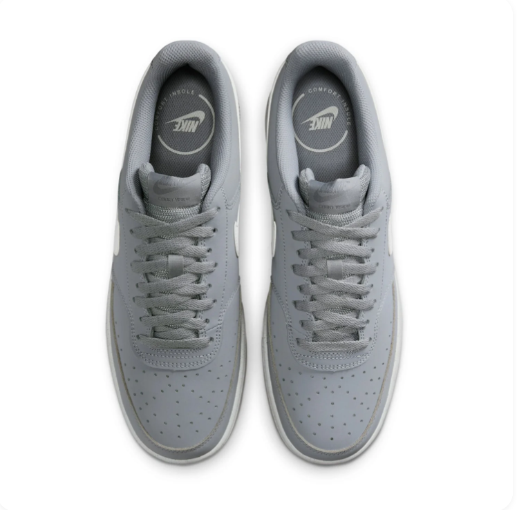 Nike Court Vision Low Light Grey Sneakers with White Swoosh