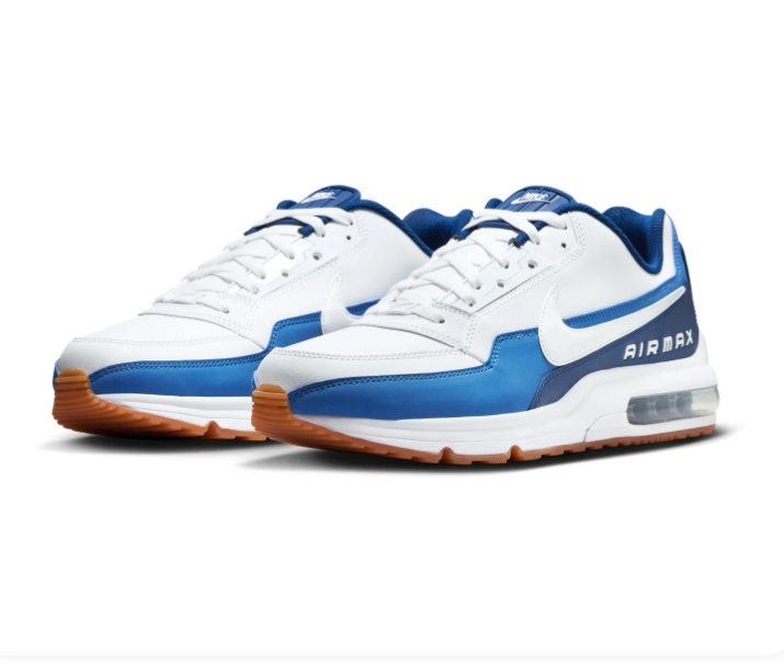 Nike Air Max White and Blue Sneakers with Gum Outsole
