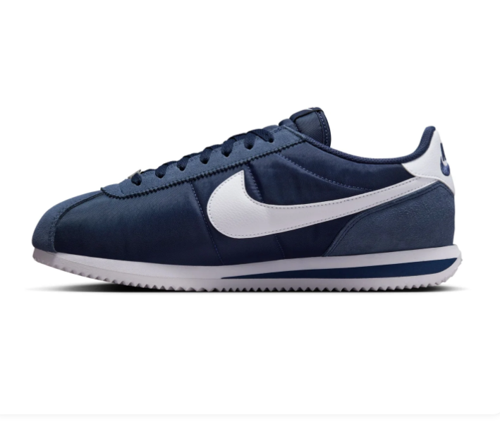 Nike Cortez Navy Blue Sneakers with White Swoosh