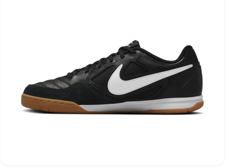 Nike Black Low-Top Sneakers with White Swoosh and Gum Outsole
