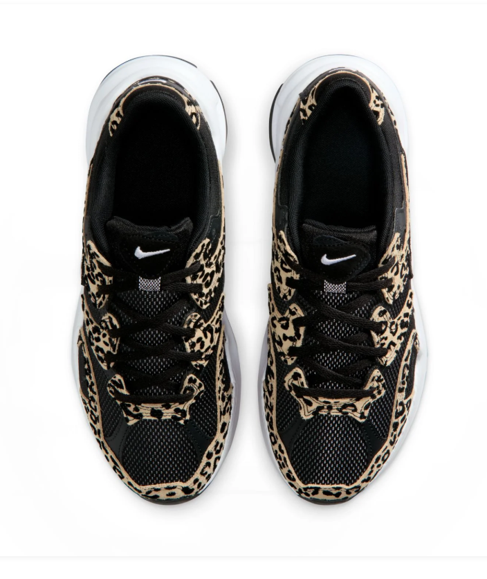 Nike Black Leopard Print Sneakers with White Chunky Sole