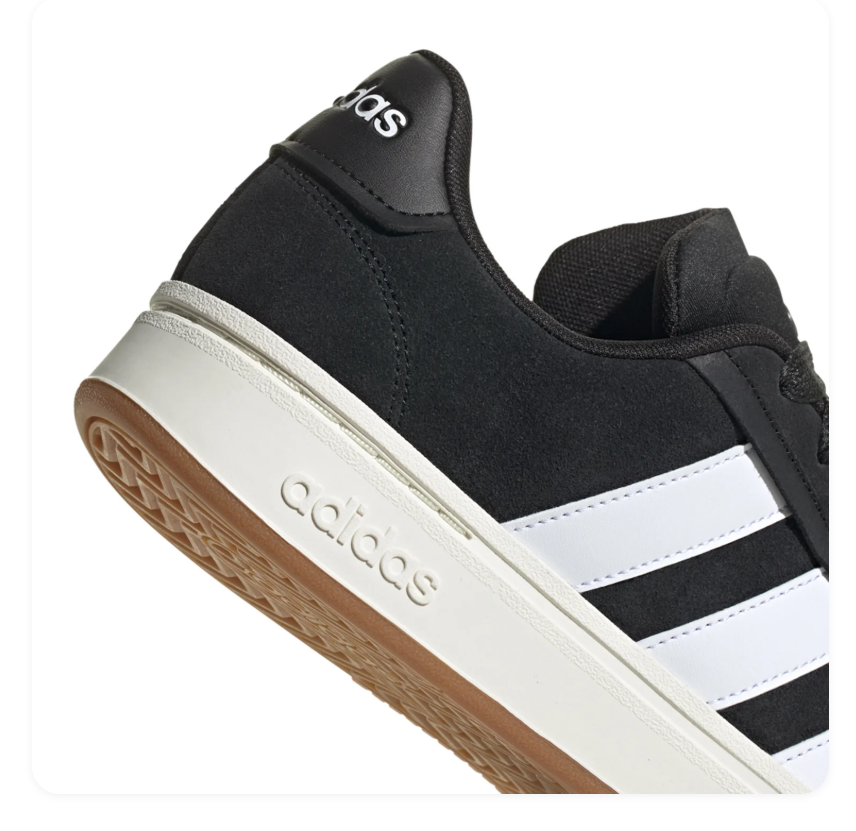 Adidas Black Low-Top Sneakers with White Stripes and Gum Outsole