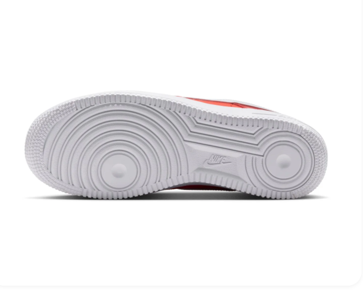 Nike Air Force 1 Red Low-Top Sneakers with White Swoosh