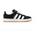 Adidas Campus Black Sneakers with White Stripes and Cream Midsole