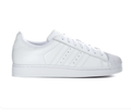 Adidas Superstar All-White Sneakers with Tonal Stripes and Shell Toe