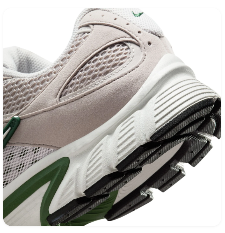 Nike Light Taupe Mesh Sneakers with Dark Green Accents