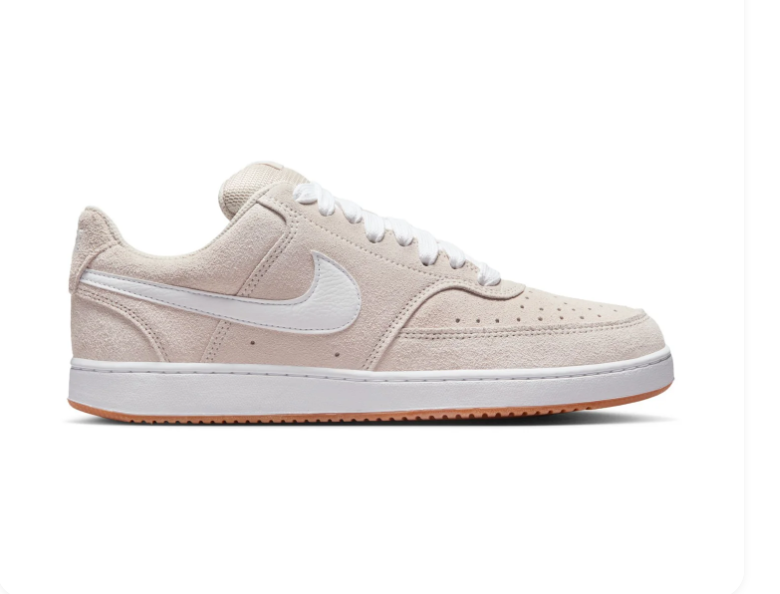 Nike Cream Low-Top Sneakers with White Swoosh and Gum Sole