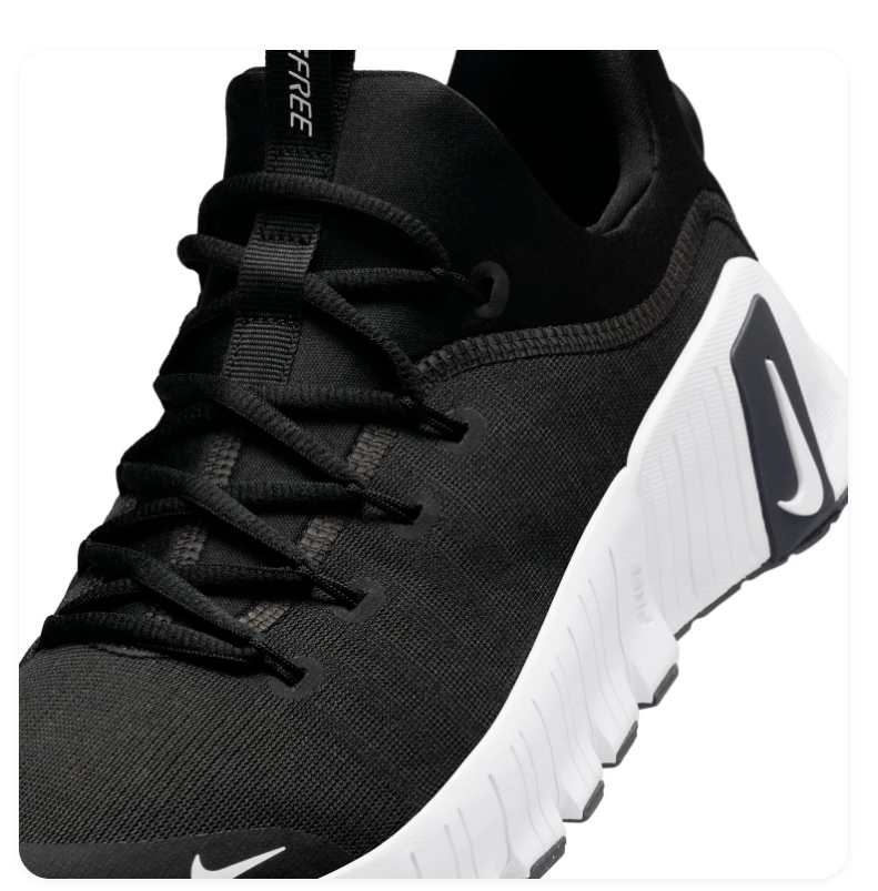 Nike Free Metcon Black and White Sneakers with Sculpted Sole